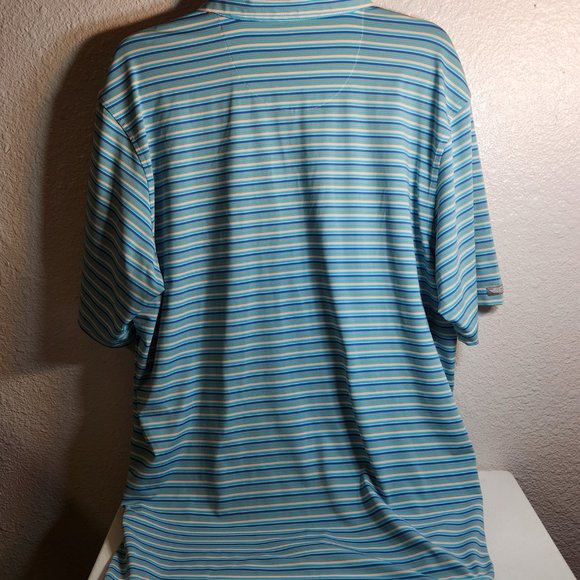 Straight Down Golf Polo Shirt Men’s XL Gray Striped Print Performance Top FstShp - Picture 3 of 11